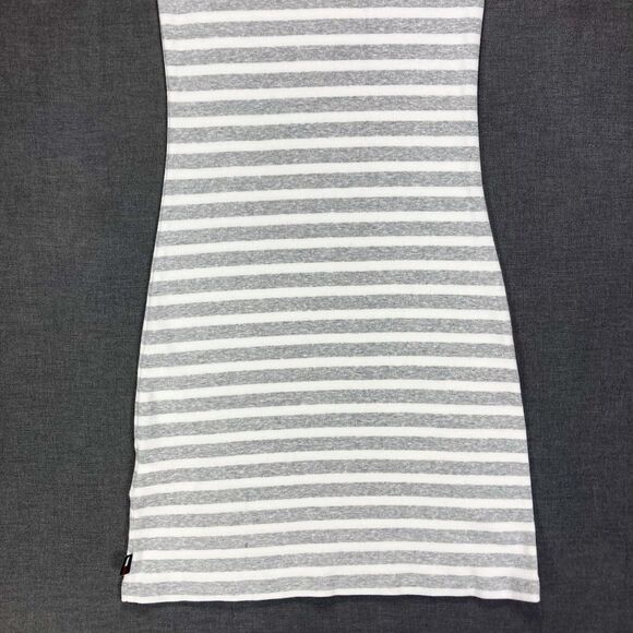 Tommy Hilfiger Embroidered Mini Dress XXS Gray White Striped 90s Y2k Vtg Comfy - Picture 8 of 14